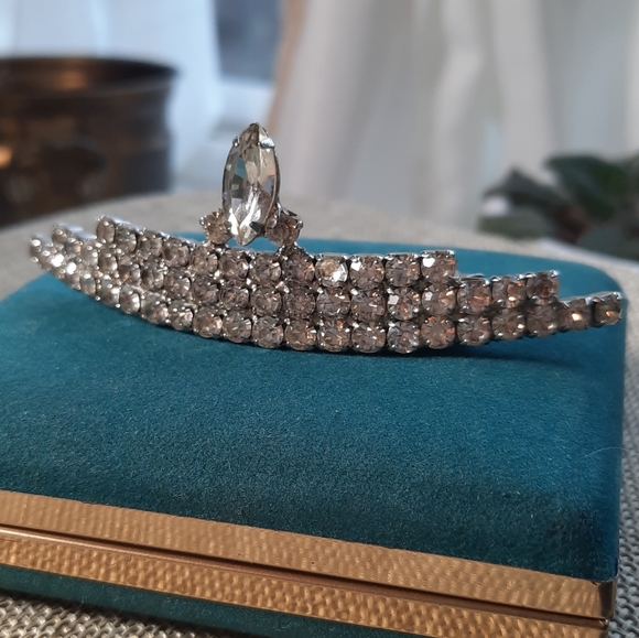 Vintage French rhinestone hair clip - Picture 3 of 4